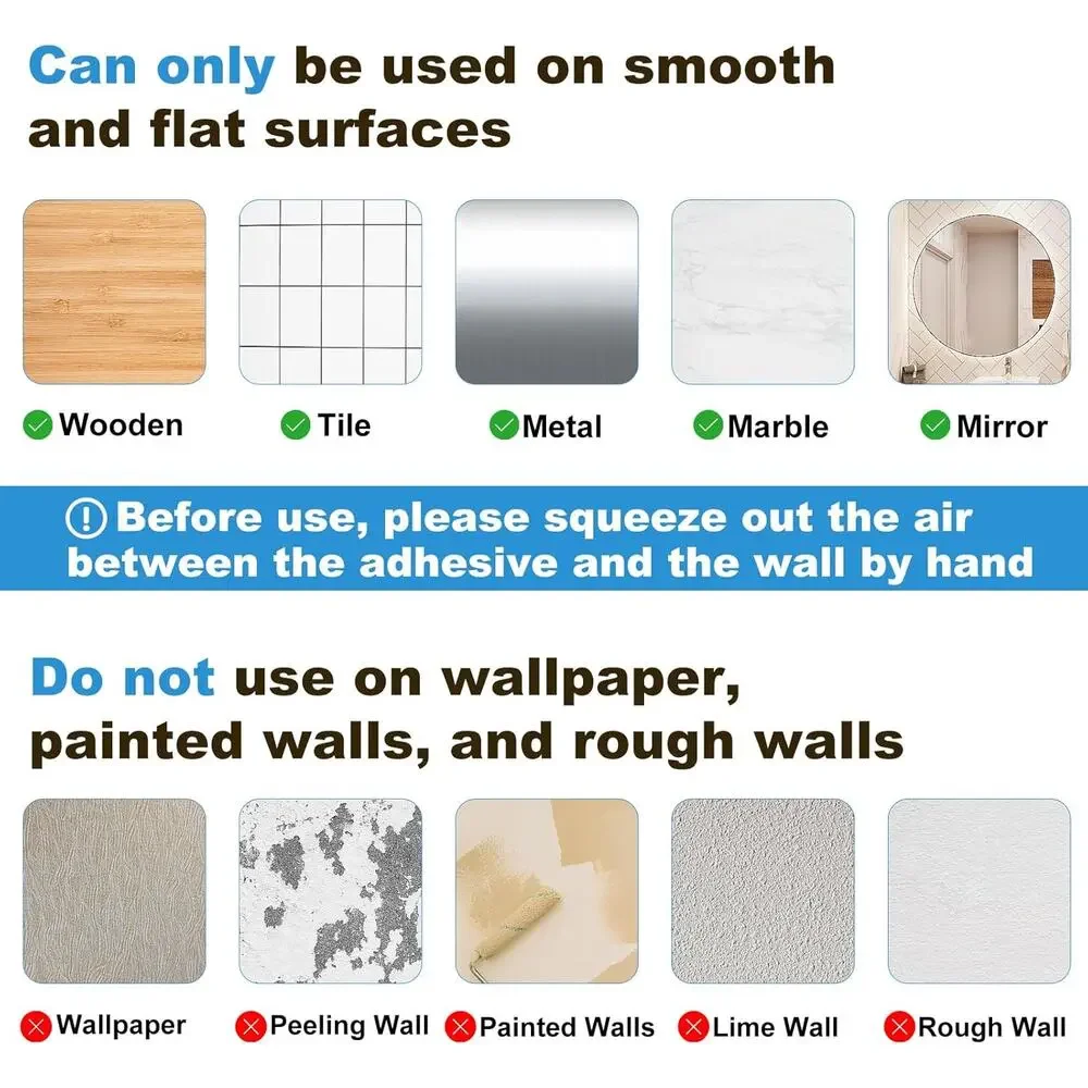 Adhesive Shower Caddy 4 Pack Acrylic Bathroom Shelves No Drill Wall Mount